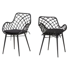 2 Baxton Studio Bali Pari Ballerina Black Dining Chairs