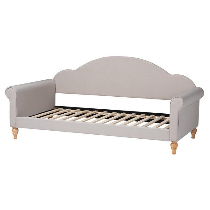 Baxton Studio Chaise Light Grey Fabric Twin Daybed BAX-CHAISE-FOG-DAYBED-TWIN