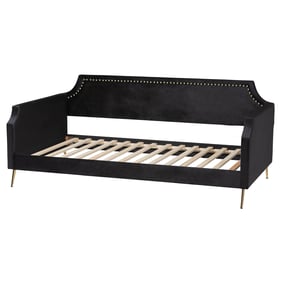 Baxton Studio Pita Black Velvet Twin Daybed