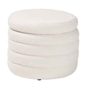 Baxton Studio Tabitha Ivory Upholstered Storage Ottoman