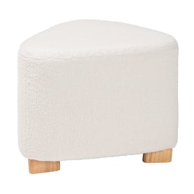 Baxton Studio Brielle Ivory Fabric Ottoman