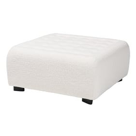 Baxton Studio Athena Ivory Square Ottoman