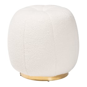 Baxton Studio Raelynn Ivory Upholstered Ottoman