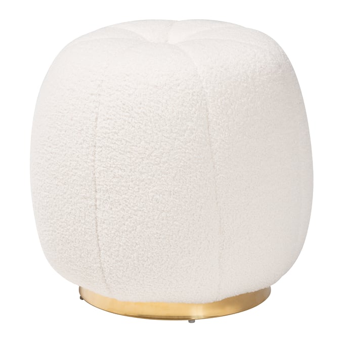 Baxton Studio Raelynn Ivory Upholstered Ottoman BAX-2212-BEIGE-OTTOMAN