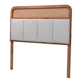 Baxton Studio Esti Light Grey Ash Walnut King Headboard