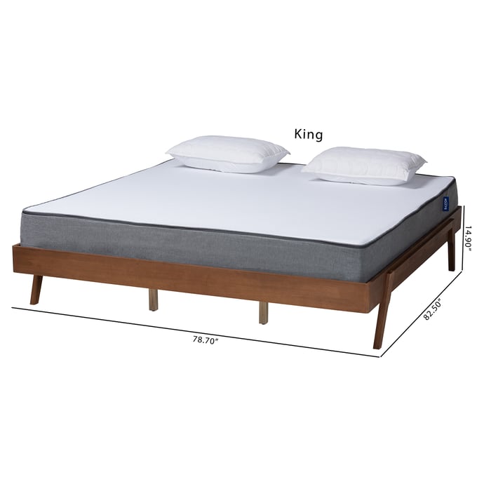 Baxton Studio Sarita Ash Walnut King Bed Frame The Classy Home