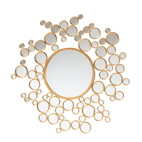 Baxton Studio Castiel Antique Goldleaf Bubble Accent Wall Mirror