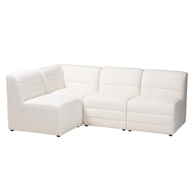 Baxton Studio Maya Cream Dark Brown 4pc Modular Sectional Sofa