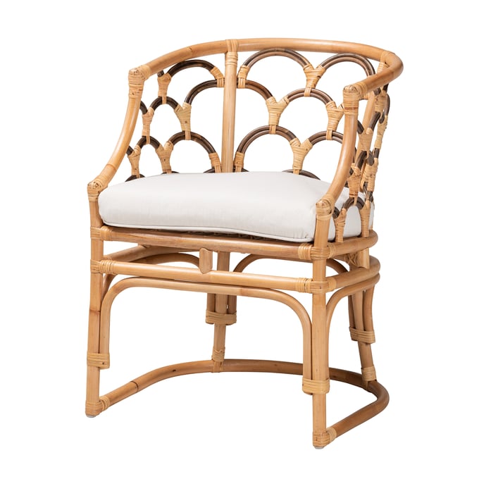 Baxton Studio Bali Pari Aster Natural Brown Rattan Armchair BAX-ASTER-RATTAN-ARMCHAIR