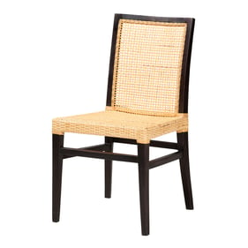 Baxton Studio Bali Pari Lingga Dark Brown Natural Dining Chair