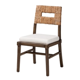 Baxton Studio Bali Pari Porsha White Fabric Dining Chair