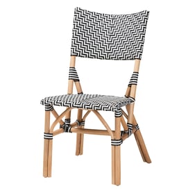 Baxton Studio Bali Pari Wagner Black White Bistro Chair