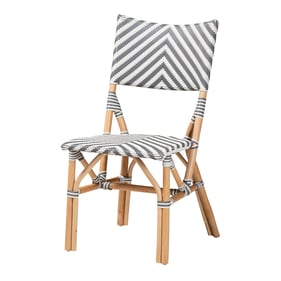 Baxton Studio Bali Pari Shai Grey White Bistro Chair