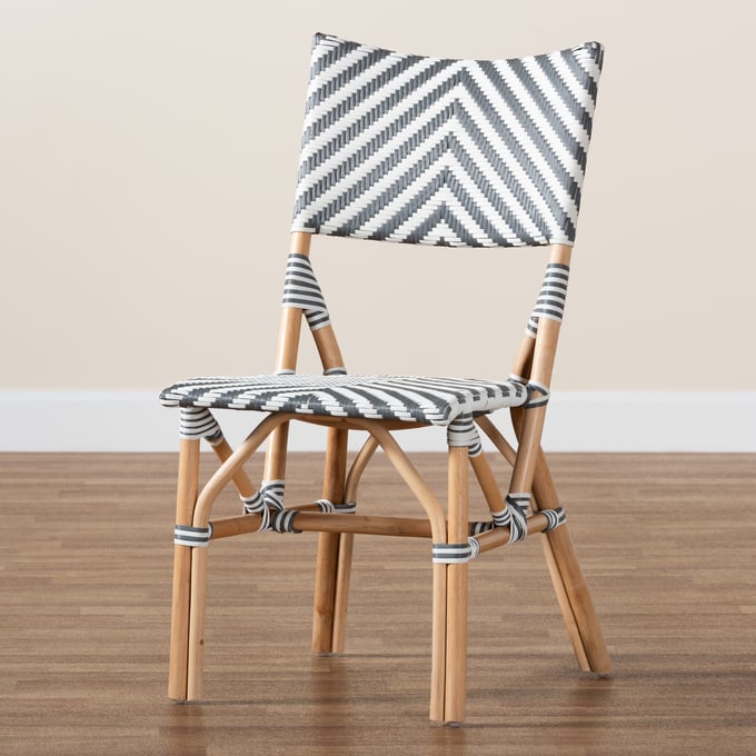 Baxton Studio Bali Pari Shai Grey White Bistro Chair The Classy Home