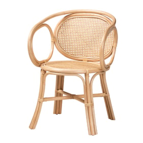 Baxton Studio Bali Pari Palesa Natural Brown Dining Chair