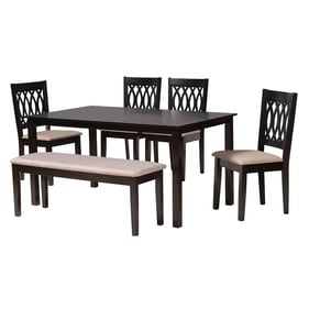 Baxton Studio Danna Beige Espresso Brown 6pc Dining Set