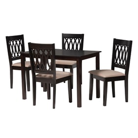 Baxton Studio Danna Beige Espresso Brown 5pc Dining Set