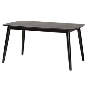 Baxton Studio Flora Black Wood Dining Table