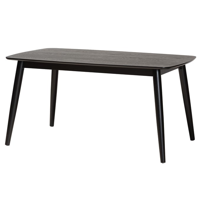 Baxton Studio Flora Black Wood Dining Table BAX-FLORA-BLACK-DT