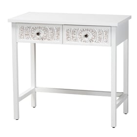 Baxton Studio Yelena White 2 Drawer Console Table