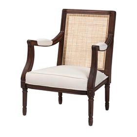 Baxton Studio Bali Pari Garridan Beige Dark Brown Accent Chair