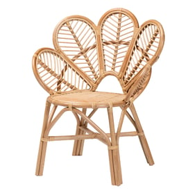 Baxton Studio Bali Pari Eliava Natural Rattan Flower Accent Chair