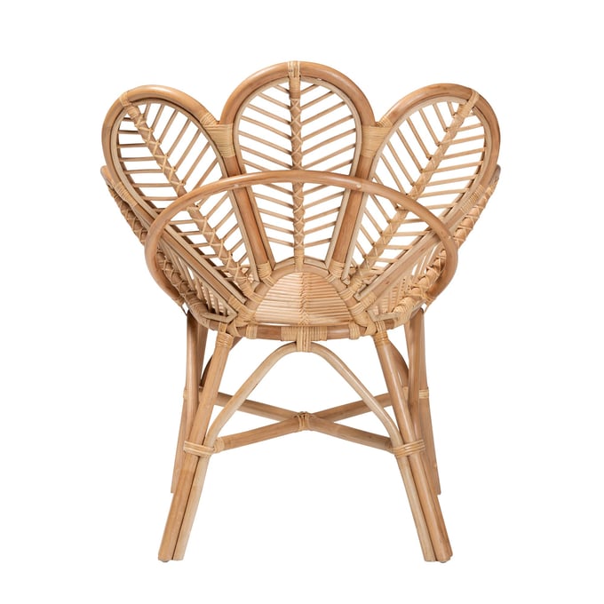 Baxton Studio Bali Pari Eliava Natural Rattan Flower Accent Chair