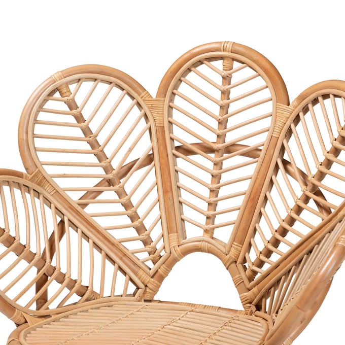 Baxton Studio Bali Pari Eliava Natural Rattan Flower Accent Chair