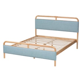 Baxton Studio Mateo Blue Natural Queen Platform Bed