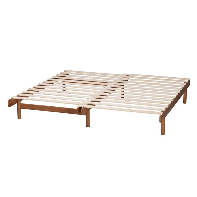 Baxton Studio Bolivia Walnut Brown Expandable King Bed Frame BAX-MG0036-2-WALNUT-EXTBED