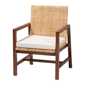 Baxton Studio Lovina Light Honey Brown Arm Chair