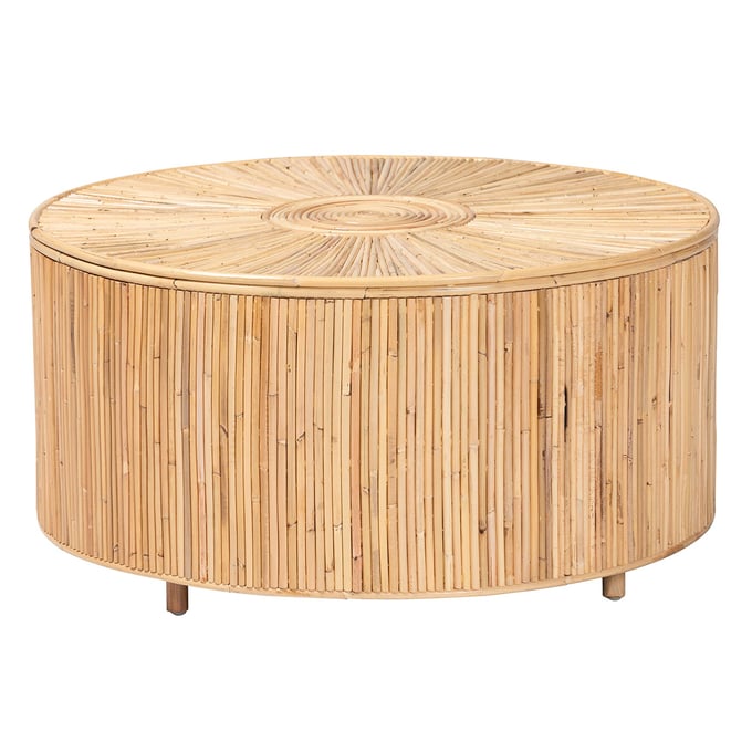 Baxton Studio Miami Light Honey Rattan Coffee Table The Classy Home