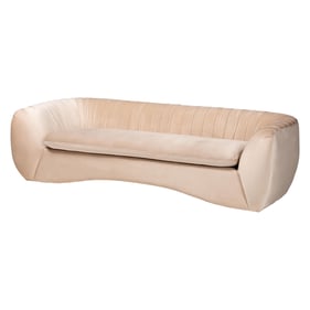 Baxton Studio Adanna Beige Velvet Sofa