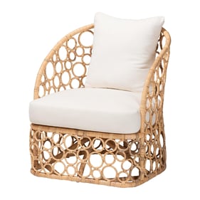 Baxton Studio Prisca Light Honey Rattan Accent Chair