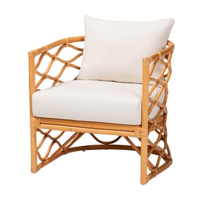 Baxton Studio Acelynn Light Honey Rattan Arm Chair