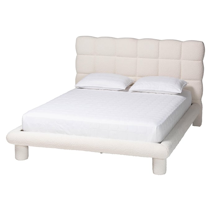 Baxton Studio Ralayna Ivory Queen Bed BAX-BBT61168-A1-IVORY-QUEEN