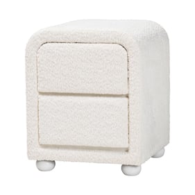 Baxton Studio Bonilla White Teddy Bear 2 Drawer Nightstand