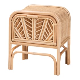 Baxton Studio Carabella Natural Rattan Drawer Nightstand