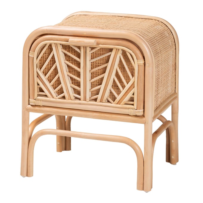 Baxton Studio Carabella Natural Rattan Drawer Nightstand BAX-WS066-Natural-Rattan-NS