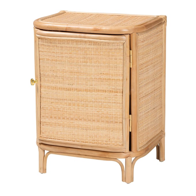 Baxton Studio Kiara Natural Rattan Nightstand BAX-WS050-Natural-Rattan-NS