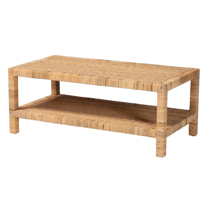 Baxton Studio bali pari Kalimantan Light Honey Coffee Table BAX-KALIMANTAN-RECT-WOODEN-CT