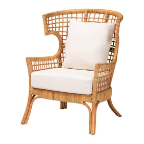 Baxton Studio bali pari Regina Light Honey Arm Chair