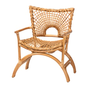 Baxton Studio Bali Pari Mamba Light Honey Arm Chair