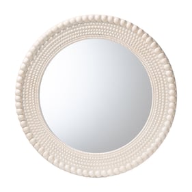 Baxton Studio Grazia Pearl White Round Accent Mirror