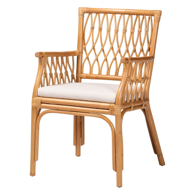 Baxton Studio bali pari Maisa Light Honey Arm Chair BAX-MAZE-LIGHTHONEYRATTAN-CC