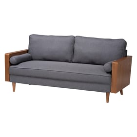 Baxton Studio Harleson Grey Walnut Brown Sofa