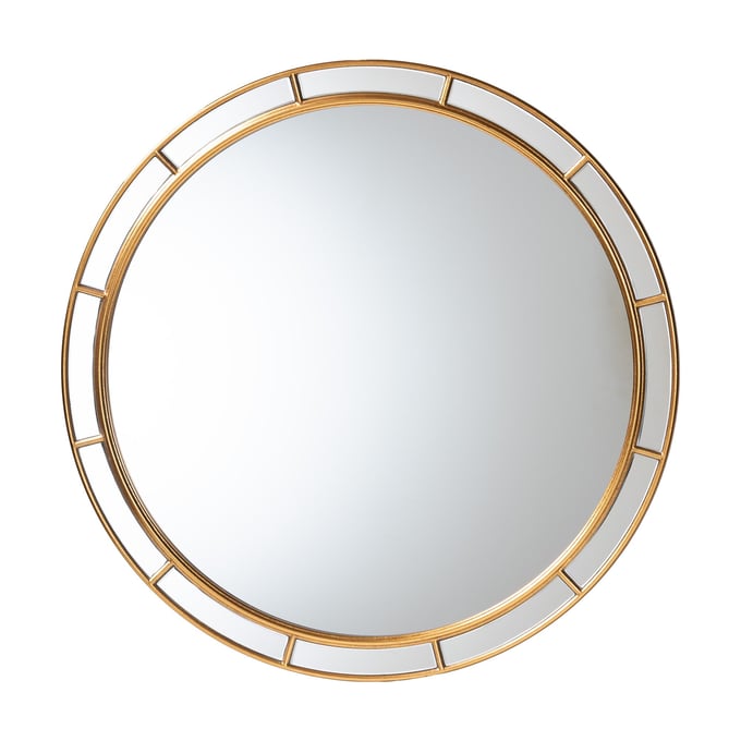 Baxton Studio Ulvi Antique Goldleaf Round Accent Mirror BAX-RXW-10925-MIRROR