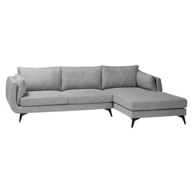 Baxton Studio Leni Grey Black Right Sectional