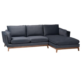 Baxton Studio Linanas Dark Grey Right Sectional