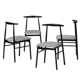 4 Baxton Studio Arnold Grey Black Dining Chairs